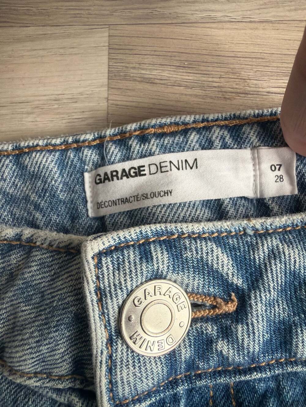 Garage Denim Light Wash Slouchy High Rise Cargo Jeans Size 07/28